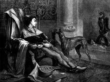 "The Tired Attendant", by F. Huard, in the exhibition of the Society of British Artists, 1873. Creator: Jenkin