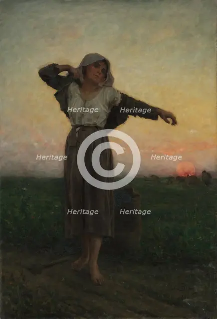 The Tired Gleaner, 1880. Creator: Jules Breton (French, 1827-1906).