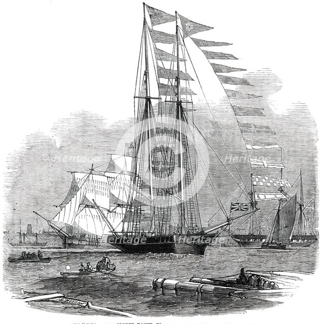 The "Titania" Schooner Yacht, built for Mr. Robert Stephenson, C.E., 1850. Creator: Unknown.