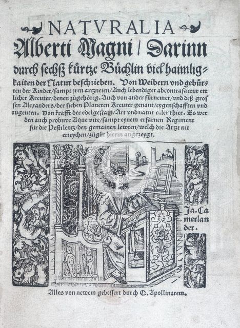 The title page of "Naturalia", 1548. Creator: Unknown.