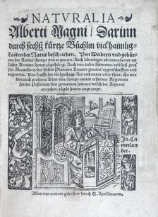 The title page of "Naturalia", 1548. Creator: Unknown