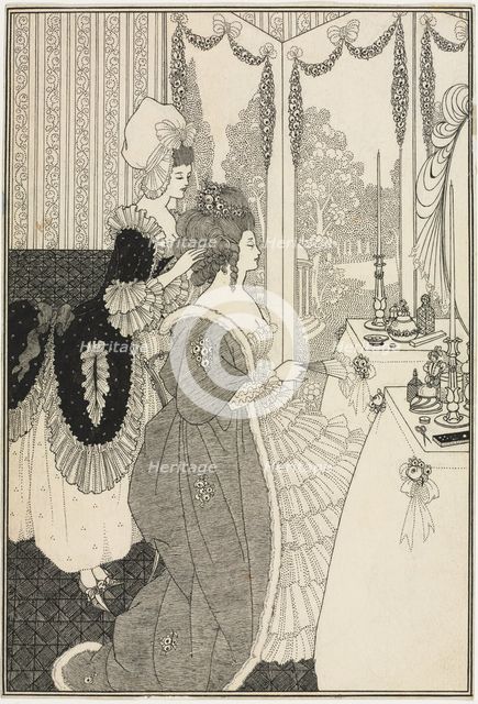 The Toilet, from The Rape of the Lock by Alexander Pope, c. 1895-1896. Creator: Aubrey Beardsley (British, 1872-1898).
