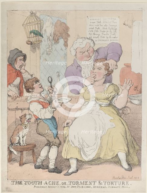 The Tooth-Ache, or, Torment & Torture, August 1, 1823., August 1, 1823. Creator: Thomas Rowlandson.