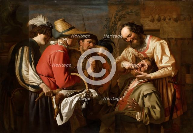 The Tooth Puller. Artist: Honthorst, Gerrit, van (1590-1656)