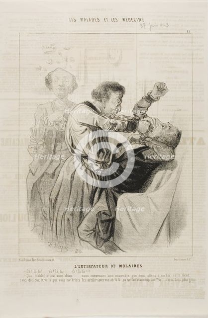 The Tooth Puller (plate 15), 1843. Creator: Charles Emile Jacque.