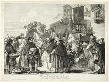 The Tooth Puller, plate nine from Selection of Pictures from Venetian Collections, 1765. Creator: Giacomo Leonardis