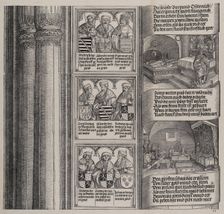 The Tomb Erected by Maximilian for His Father; and The Imperial Treasure; with Portraits o..., 1515. Creator: Hieronymus Andreae