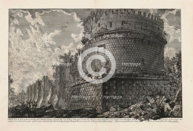 The Tomb of Caecilia Metella (From the Series "Le Antichità Romane"), 1784. Creator: Piranesi, Giovanni Battista (1720-1778).