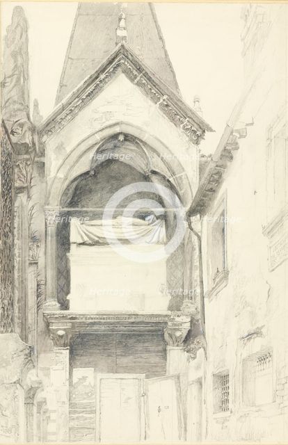 The Tomb of Cangrande I della Scala, Verona, 28 May - 29 June 1869. Creator: John Ruskin.