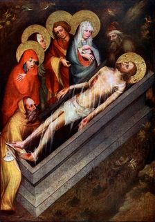 The Tomb of Christ Master of the Trebon Altarpiece, about 1380, (1955). Artist: Master of the Trebon Altarpiece