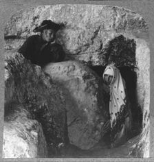 The Tomb of Christ, showing the Stone, Rolled Away, c1900