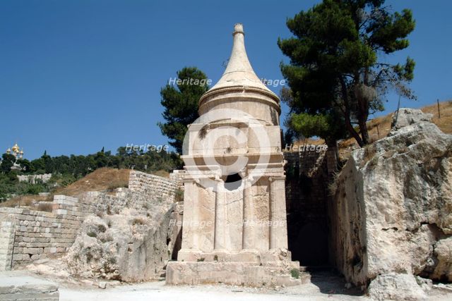 The Tomb of Absalom, Kidron Valley, Jerusalem, Israel. Creator: Samuel Magal.