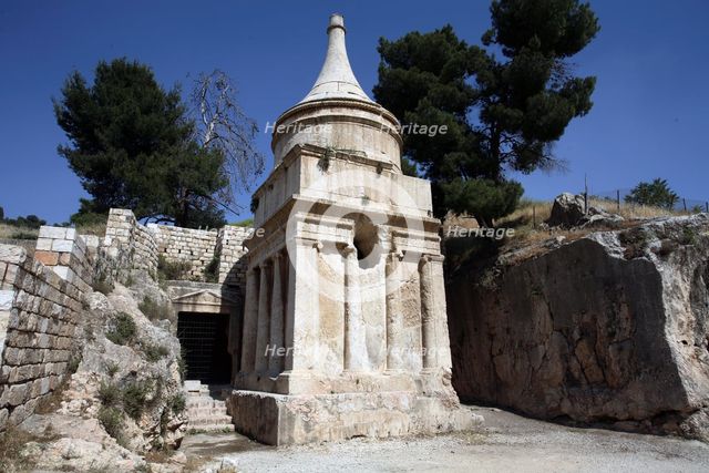 The Tomb of Absalom, Kidron Valley, Jerusalem, Israel. Creator: Samuel Magal.