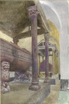 The Tomb of Frederick II in the Cathedral of Palermo, 23 - 30 April 1874. Artist: John Ruskin