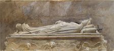 The Tomb of Ilaria del Caretto in the Duomo, Lucca, 10 August-26 September 1874. Artists: Jacopo della Quercia, John Ruskin