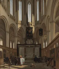 The Tomb of Michiel de Ruyter in the Nieuwe Kerk, Amsterdam, 1683. Creator: Emanuel de Witte
