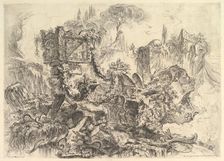 The Tomb of Nero, from the Grotteschi (Grotesques), ca. 1748. Creator: Giovanni Battista Piranesi