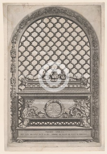 The Tomb of Pietro and Giovanni de' Medici from The Tombs of the Medici, 1570. Creator: Cornelis Cort.