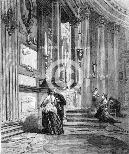 The Tomb of Raffaelle, in the Pantheon at Rome, 1870. Creator: Unknown.