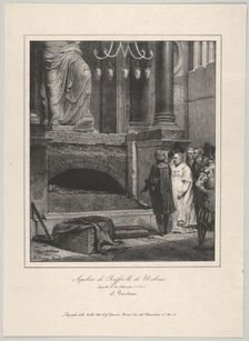 The Tomb of Raphael, Opened September 14, 1833, Pantheon, Rome, 1833. Creator: Émile Jean-Horace Vernet