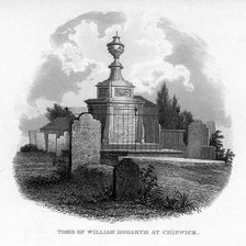 The tomb of William Hogarth at Chiswick, 1840