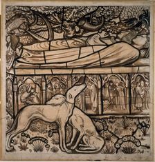 The Tomb of Tristram and Iseult, 1862. Creator: Sir Edward Coley Burne-Jones