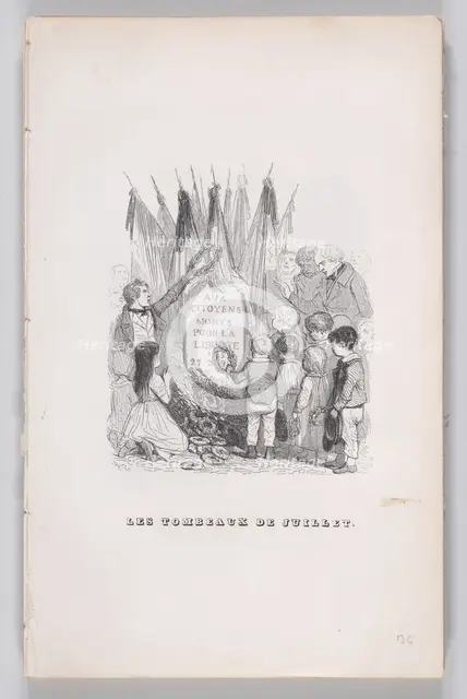The Tombs of July from The Complete Works of Béranger, 1836. Creator: Auguste Raffet.