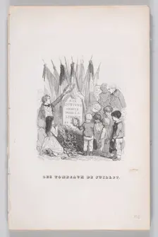 The Tombs of July from The Complete Works of Béranger, 1836. Creator: Auguste Raffet