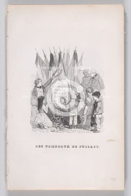 The Tombs of July from The Complete Works of Béranger, 1836. Creator: Auguste Raffet.