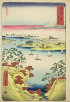 The Tone River at Konodai (Konodai Tonegawa), from the series "Thirty-six Views of Mount..., 1858. Creator: Ando Hiroshige