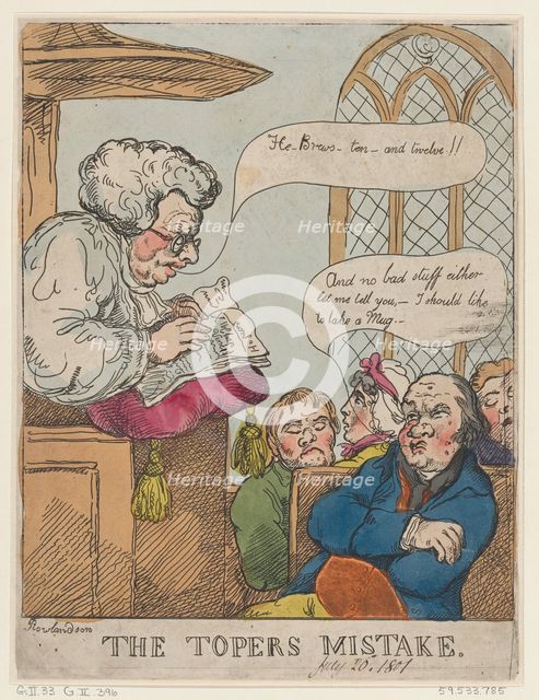 The Toper's Mistake, July 20, 1801., July 20, 1801. Creator: Thomas Rowlandson.