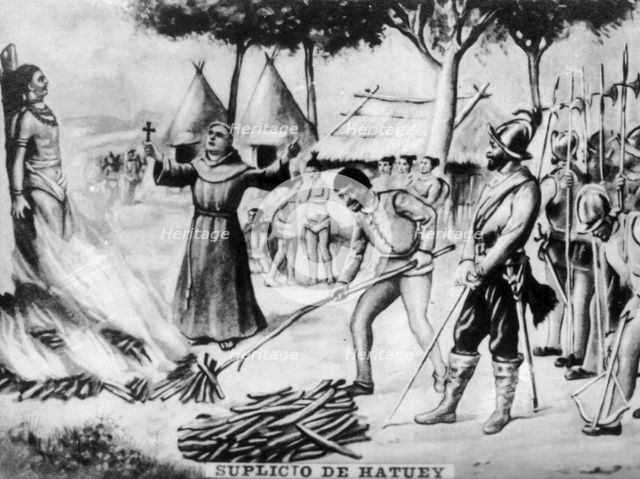 The Torment of Hatuey, (16th century), 1920s. Artist: Unknown.