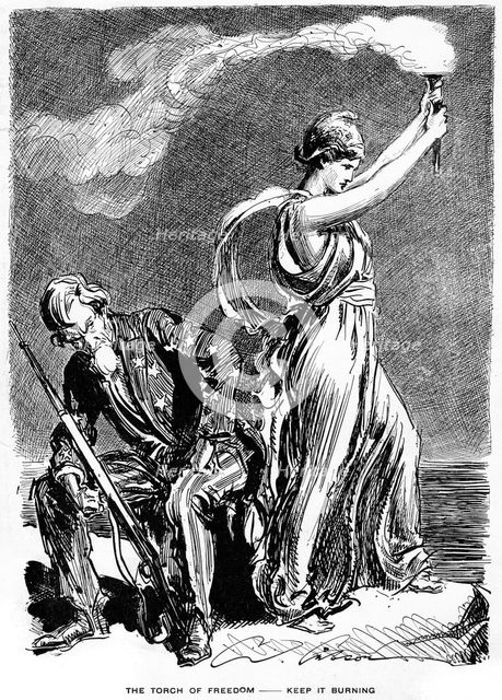 'The Torch of Freedom, Keep it Burning', 1916. Artist: Unknown