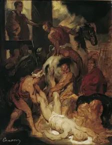 The torture of Saint Hippolytus, after 1875. Creator: Hans Canon