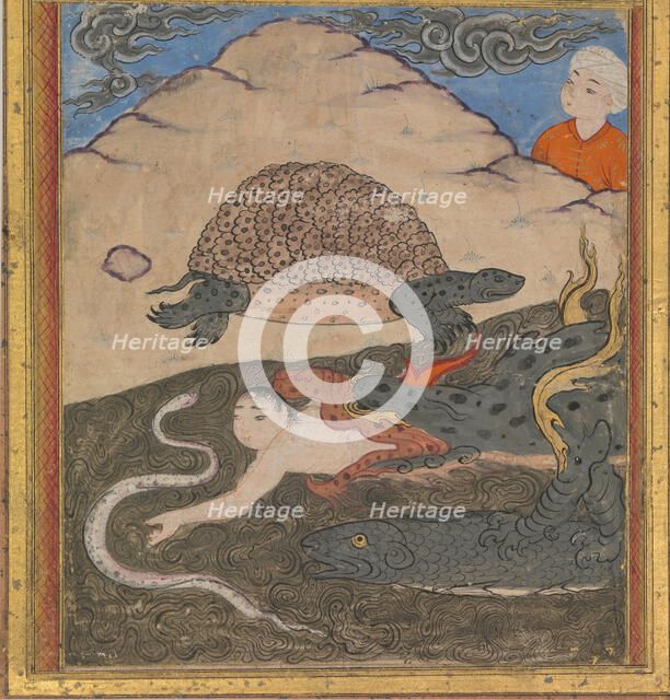 The Tortoise, Folio from an 'Aja'ib al-Makhluqat (Wonders of Creation)..., 2nd half of 16th century. Creator: Unknown.