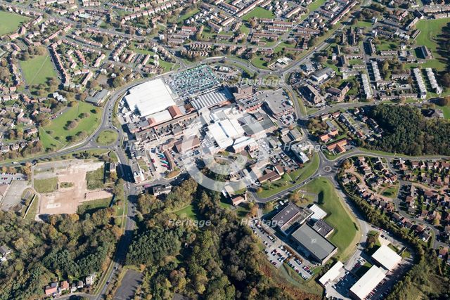 The town centre, Castle Dene Shopping Centre and New Town, Peterlee, County Durham, 2018. Creator: Emma Trevarthen.