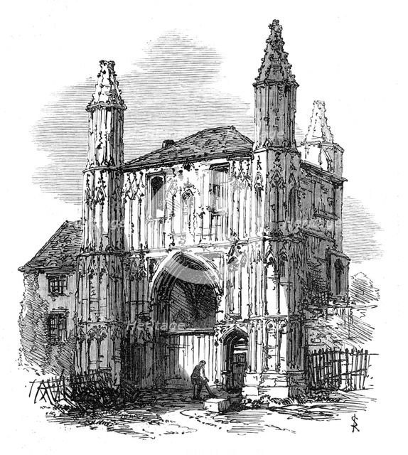 The Town and Camp of Colchester: the Abbey Gate, 1869. Creator: Unknown.