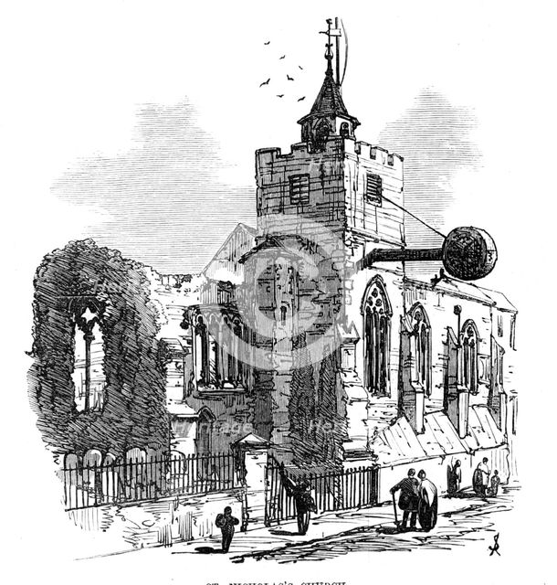 The Town and Camp of Colchester: St. Nicholas's Church, 1869. Creator: Unknown.