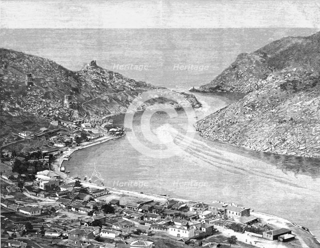 '' The Town and Harbour of Balaklava,in the thirty seventh year anniversary of the battle.', 1891. Creator: Unknown.