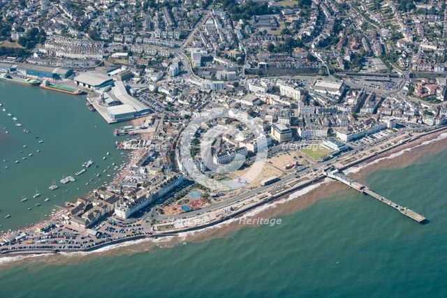 The town and Pleasure Pier, Teignmouth, Devon, 2016. Creator: Damian Grady.