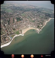 The town and Viking Bay, Broadstairs, Kent, 1969. Creator: Aerofilms