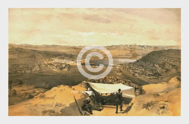 'The Town Batteries...of Sebastopol from the advanced parallel of Chapman's Attack, 23 June 1855.' Creator: RM Bryson.
