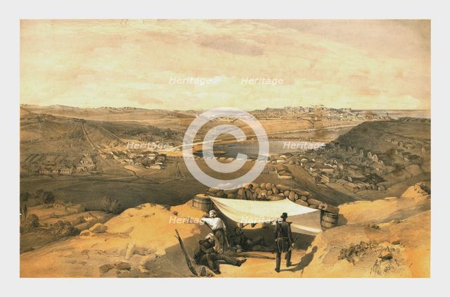 'The Town Batteries...of Sebastopol from the advanced parallel of Chapman's Attack, 23 June 1855.' Creator: RM Bryson.
