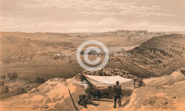 'The Town Batteries or Interior Fortifications of Sebastopol', 1856. Artist: Thomas Picken.