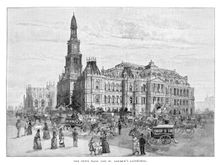 The Town Hall and St Andrew's Cathedral, Sydney, New South Wales, Australia, 1886