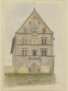 The town hall in Karlstadt am Main, mid-19th century. Creator: Josef Ferdinand Becker