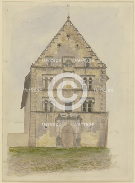 The town hall in Karlstadt am Main, mid-19th century. Creator: Josef Ferdinand Becker.
