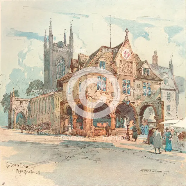 'The Town Hall, Peterborough', c1909. Artist: Albert Henry Fullwood.