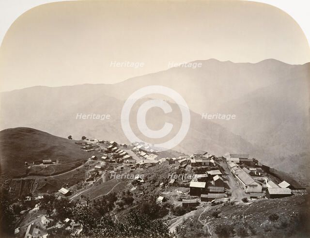 The Town on the Hill, New Almaden, 1863. Creator: Carleton Emmons Watkins.