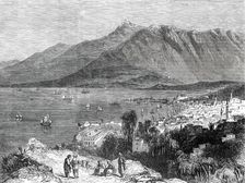 The town of Beyrout and Mount Lebanon - from a drawing by J. Lewis Farley, 1860. Creator: Unknown